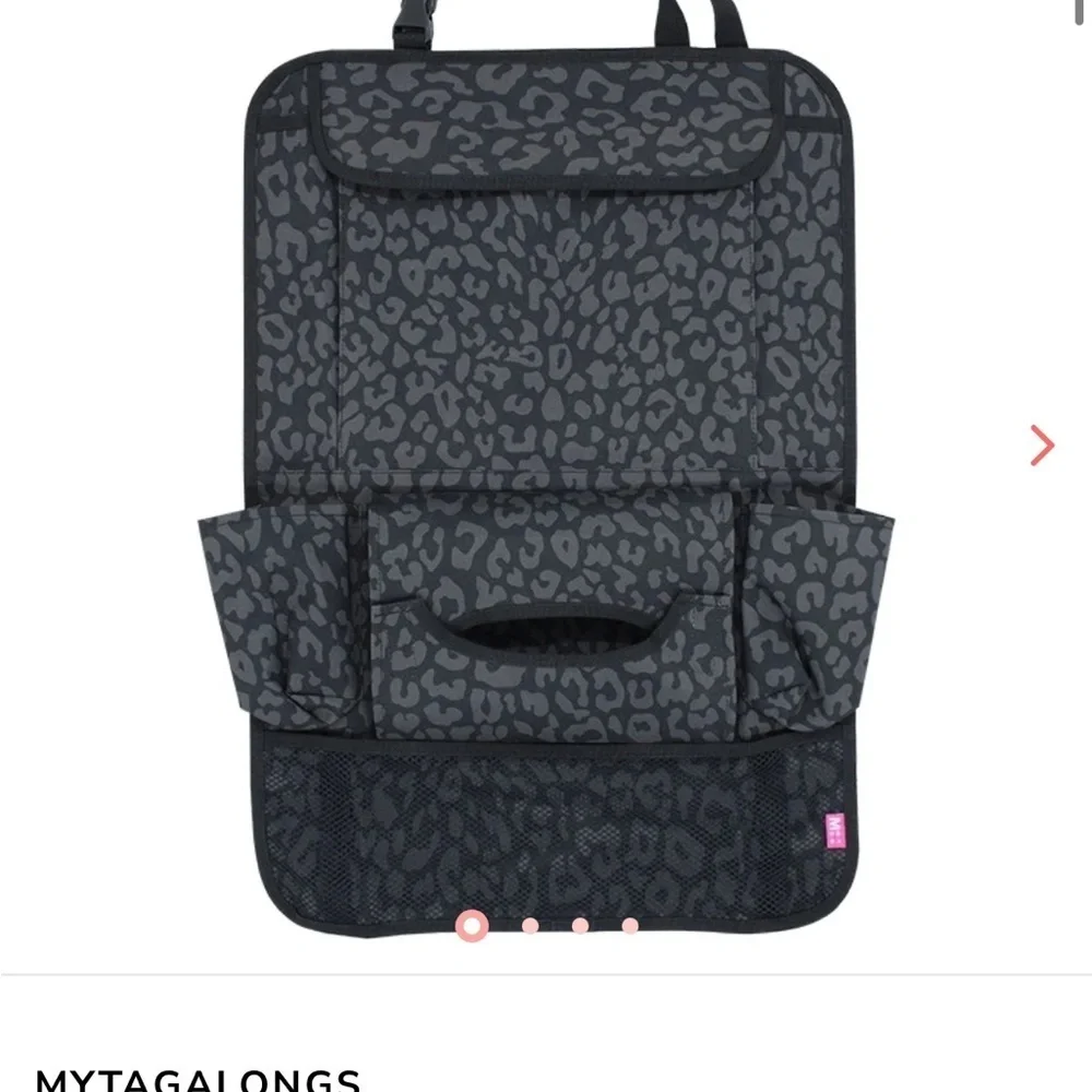 MYTAGALONGS Backseat Organizer leopard cheetah mesh black grey gray car auto